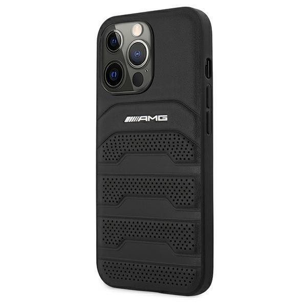 Etui Do iPhone 13 Pro AMG Leather Debossed Lines Czarny
