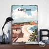 Cape Coast Ghana Reise Gedrucktes Poster Benutzerdefinierte Wandkunst Retro Vintage Metallblechschilder für Zimmerdekoration Gaming Wand Deko