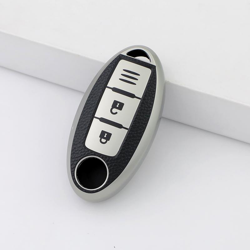 TPU Läder Bilnyckelfodral Skydd för Nissan Leaf Micra Qashqai J11 J10 X Trail T32 Versa Note Patrol Nyckelfodral Tillbehör
