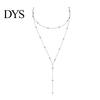 Premium Quality Jewelry Ladies Lariat Necklace Women Y-Shaped Pendant Beaded High-end Alloy Chain Drop Hypoallergenic Gift for Her