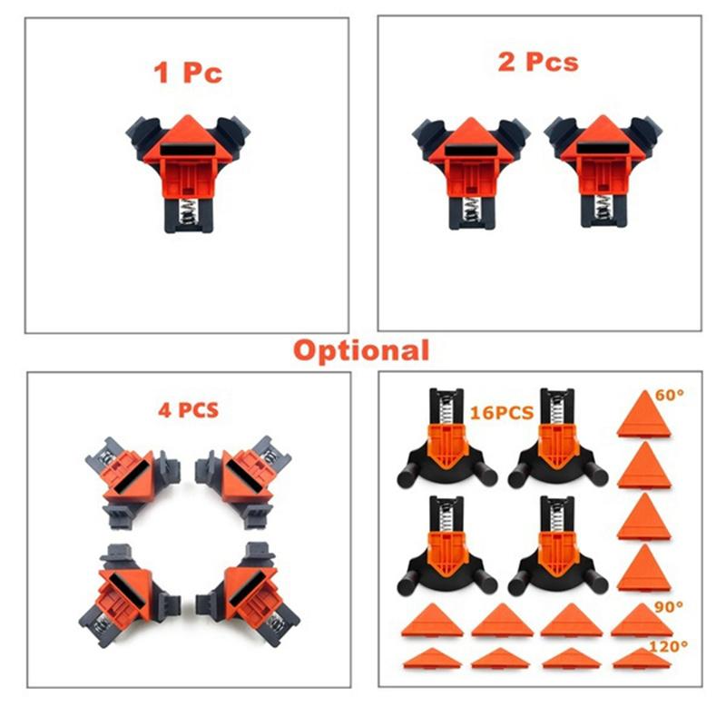 4/1PC Wood Angle Clamps 60/90/120 Degrees Woodworking Corner ClampRight Clips DIY Fixture Hand Tool Set for Taper,T Joints,Plate
