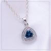 Natural Trillion Cut London Blue Topaz Gemstone 925 Sterling Silver Pendant