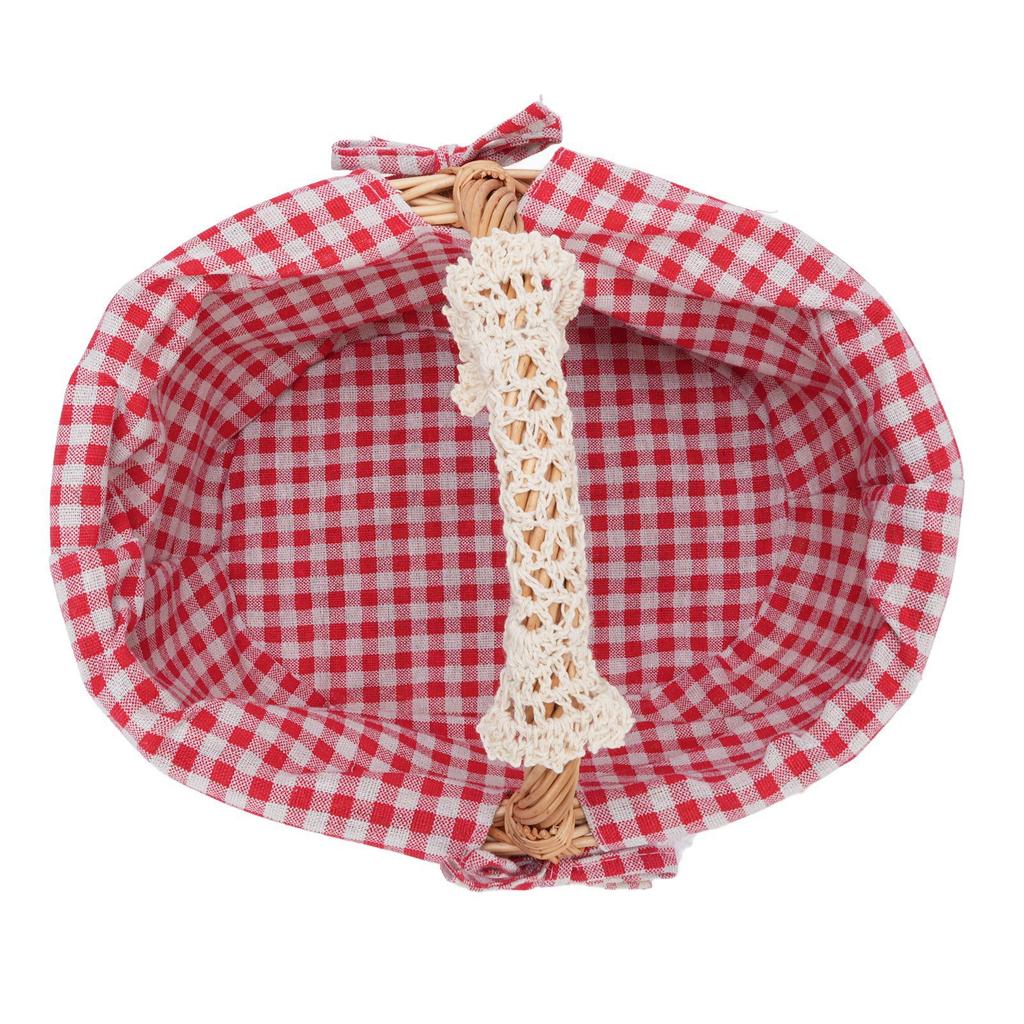 Picnic Basket with Removable Liner Hand Woven Empty Picnic Hamper Basket with Handle for Easter Camping Wedding Gathering