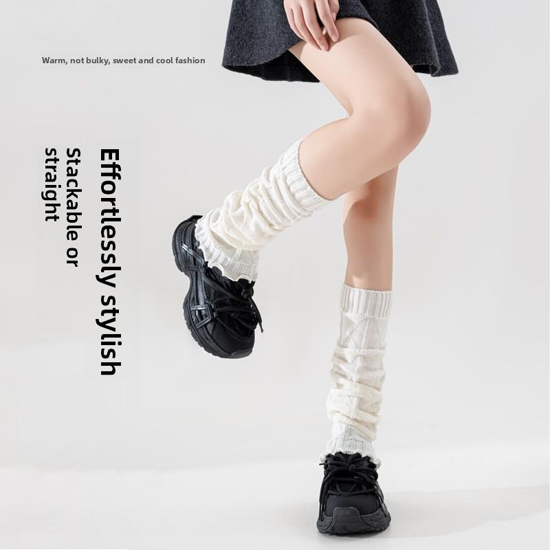 Solid-color Knitted Stocking, Woolen Socks, Pile Socks, Socks for The Lower Legs, Mid-calf Socks, Long Socks