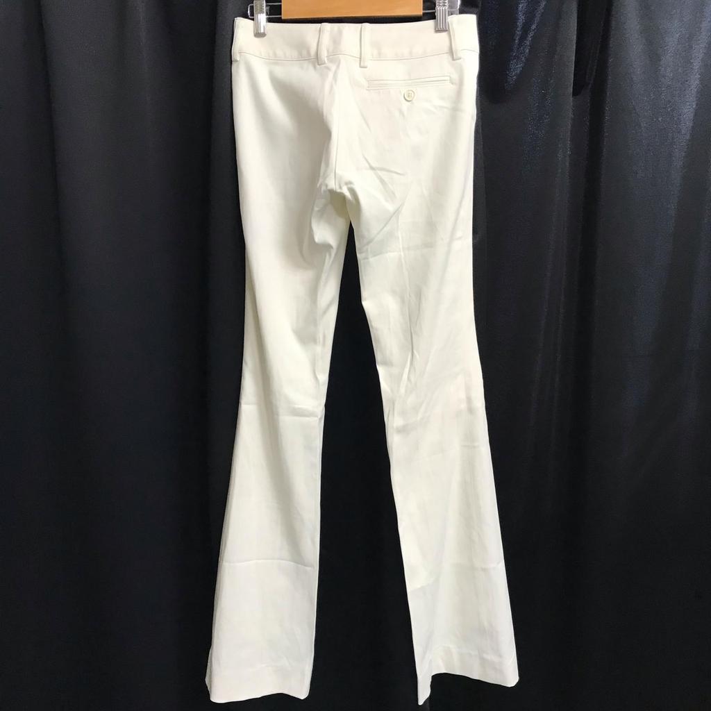 NEW Tag Unused Japan Le Souk Flare Slacks Pants 34 Women S Inset 83cm White Bottoms Trousers(USED)
