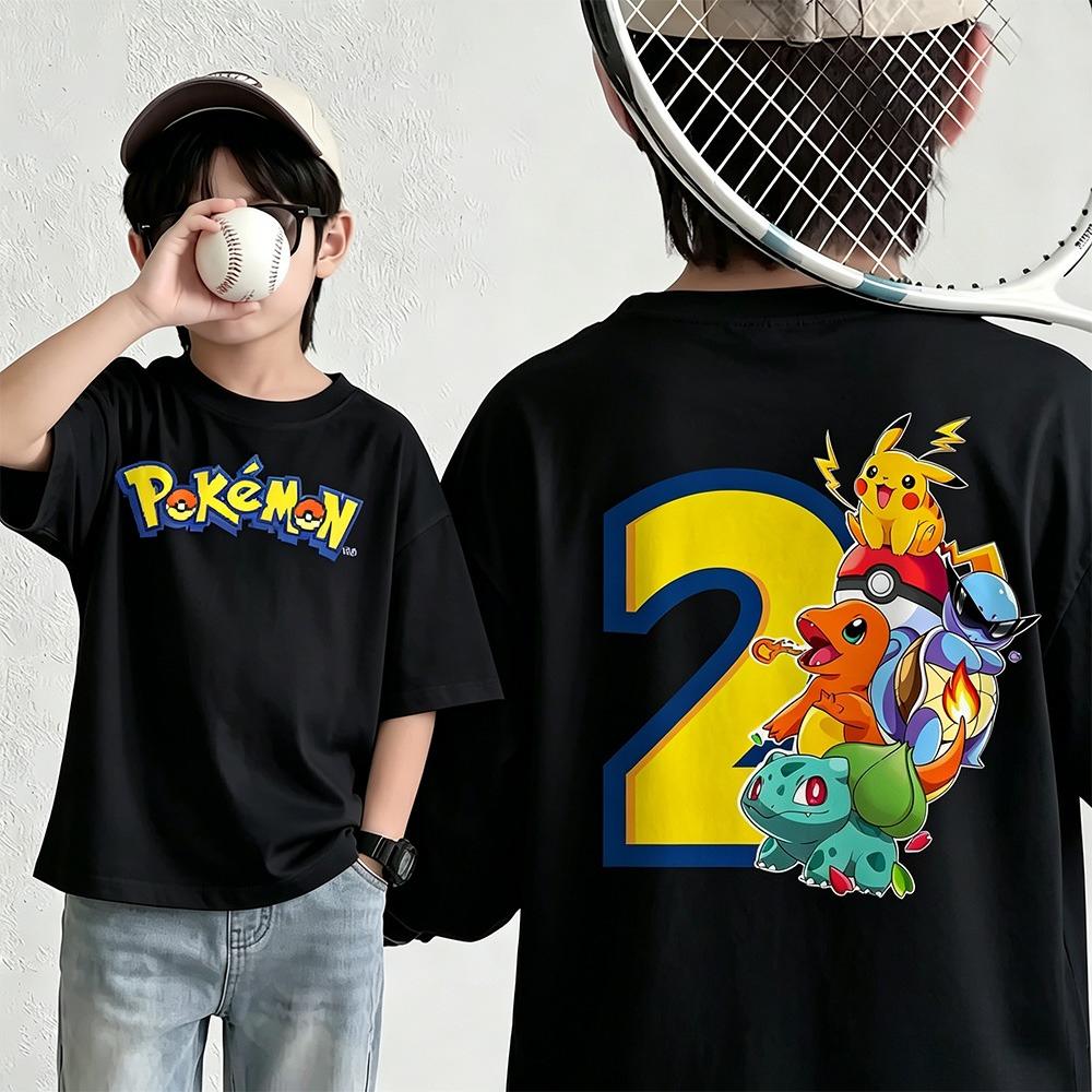 New summer Pokémon Tshirt casual printed shortsleeved shirt fashionable street style top suitable for both men and women