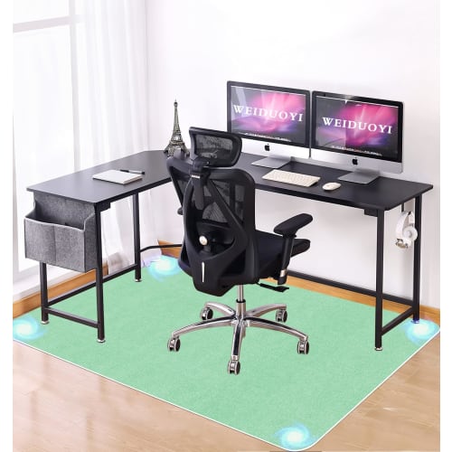 WEIDUOYI Chair Mat, 160x140cm, Floor Protection Mat for PC Chairs and Desks, 4mm Thick, Prevents Scratches and Dents, Stays In Place, Non-Slip, Washab
