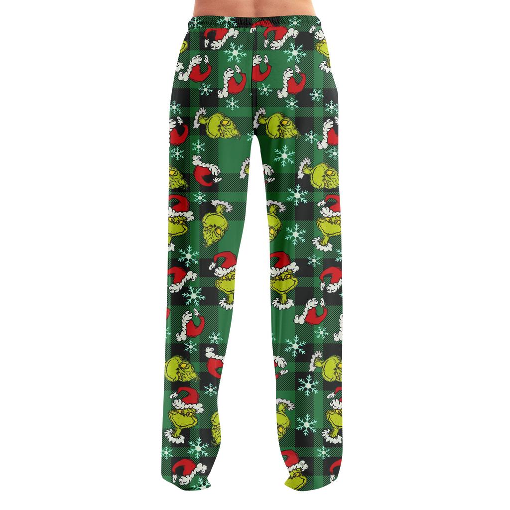 Pyjamasbukser Nattøy Fritidssnor Elastisk midje Bukser Komfortable Rette Yoga Løse Bukser