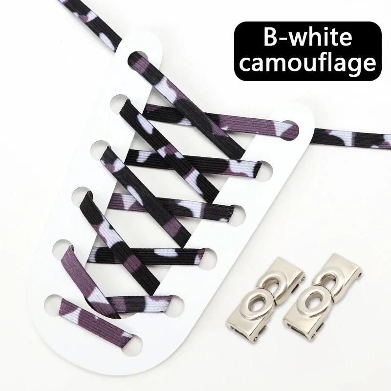 NEW Colourful Elastic Laces Sneakers Lock No Tie Shoelaces Kids Adult 8mm Wide Flat Shoelace Without Ties Shoes Accessories