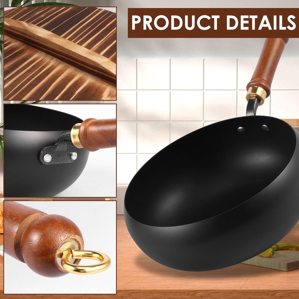 Frying Pan Non-stick Pot with Lid and Spatula Wok Pan Multi-functional Iron Pot Cookware Set for Cooking Kitchens Accessories