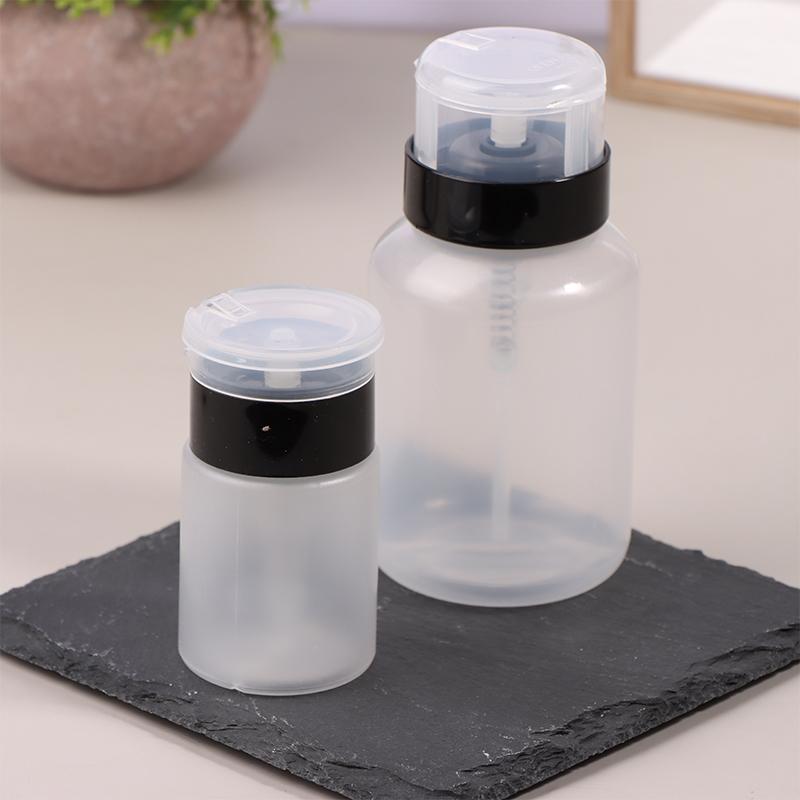 1Pc 60/200Ml Empty Press Nail Bottle Pump Dispenser Plastic Polish Portable Liquid Makeup Remover Cleaner Manicure Tool