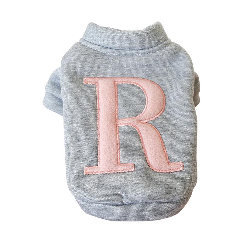 

Одежда для собак с буквами, зимнее теплое пальто для домашних животных для маленьких средних собак, куртка для кошек, флисовая толстовка для щенков, костюм Тедди Бишона, одежда для домашних животных S серый