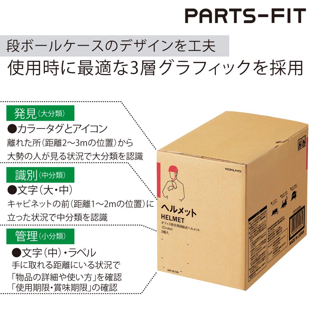 KOKUYO Crubo Rotating Set of Helmet, 3, White, DRP-SE1W