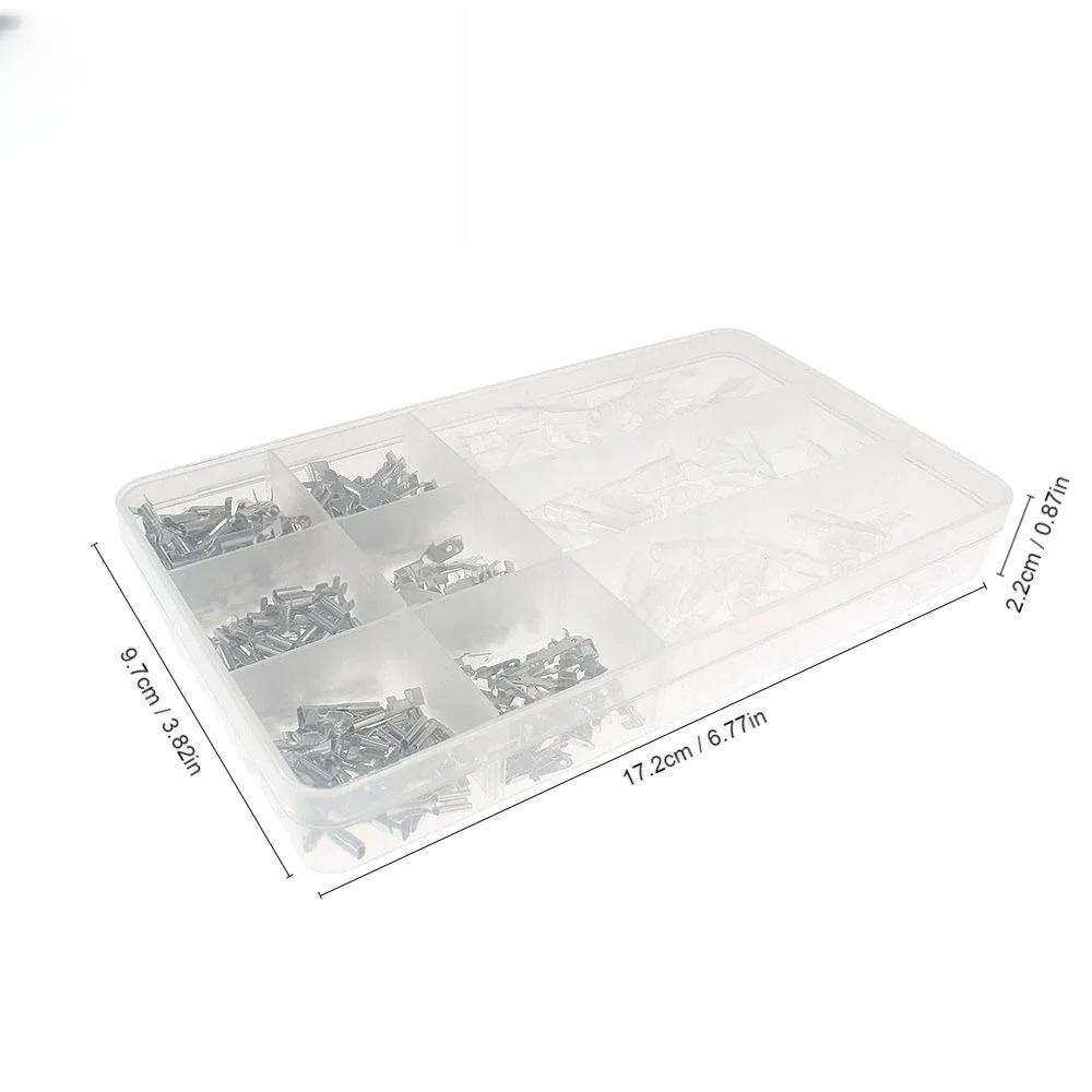 270pcs 2.8mm 4.8mm 6.3mm Crimping Terminal Connector Cold-pressed Spring Insert Plate Male and Female Terminal Connectors Kit