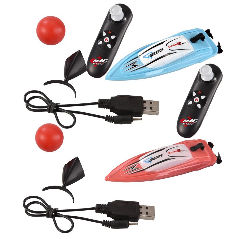 Non-Toxic Remote Control Boat Mini 2.4G High Speed Electric Speedboat Children'S Indoor Water Play Competitive Water Push Boat Toys Gifts