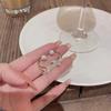 Exquisite Design Fish Tail Earrings Zircon Fish Tail Stud Earrings Pearl Crystal Earrings  Commute