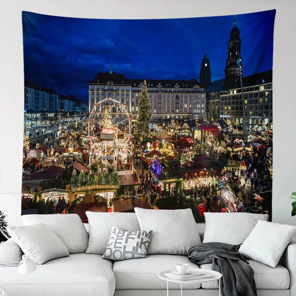

Рождественская тема Рождественская елка Лед и снег Гобелен Гостиная Диван Домашнее украшение Рождественский подарок 150x100cm