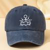 Drum Print Retro Washed Baseball Cap Adjustable For Both Men And Women, Suitable For Outdoor Sports, Camping, And Leisure