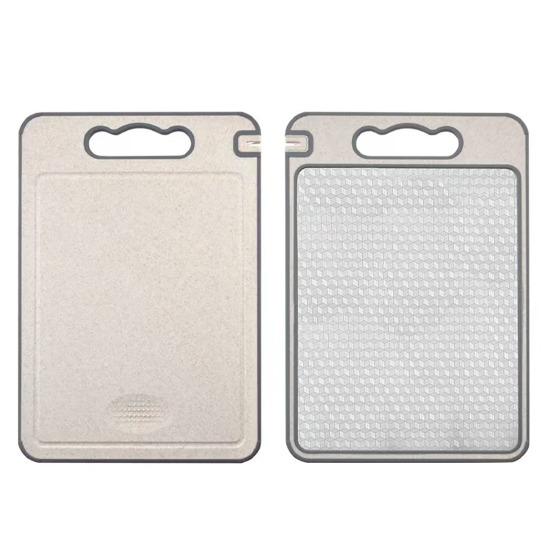 Double-Sided Cutting Board with Handle Stainless Steel Chopping Board for Meat Veggies Kitchen Gadgets