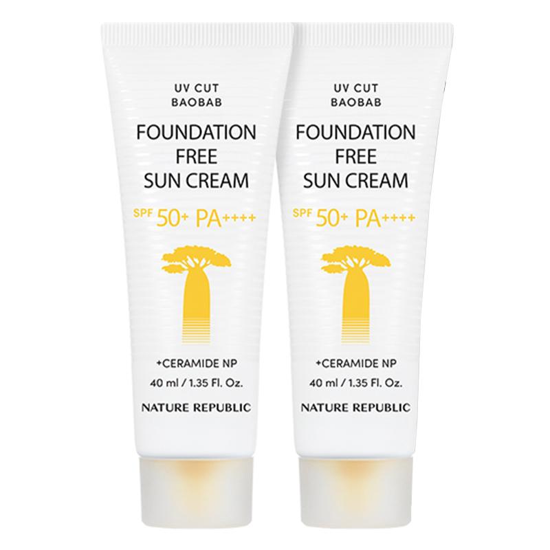 

NATURE REPUBLIC UV Cut Baobab Foundation Free Sun Cream 40ml*2EA