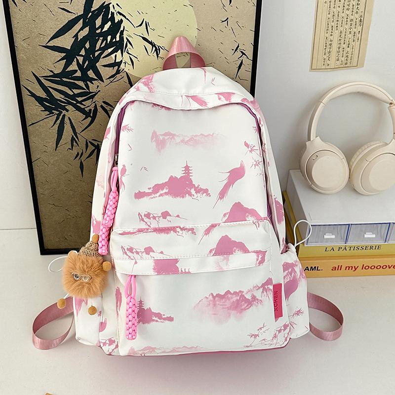 Schoolbag Japanese backpack simple large capacity national style foreign style tie-dye schoolbag fourth and sixth grade junior high school students