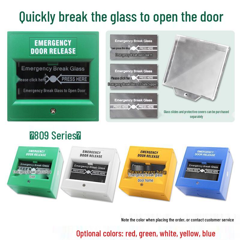 Emergency Exit Door Release Button - 86 Type Alarm, Break Glass To Open
