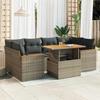 VidaXL Garden Furniture Set with Cushions 6 Pcs Grey Braided Resin Acacia 3327455