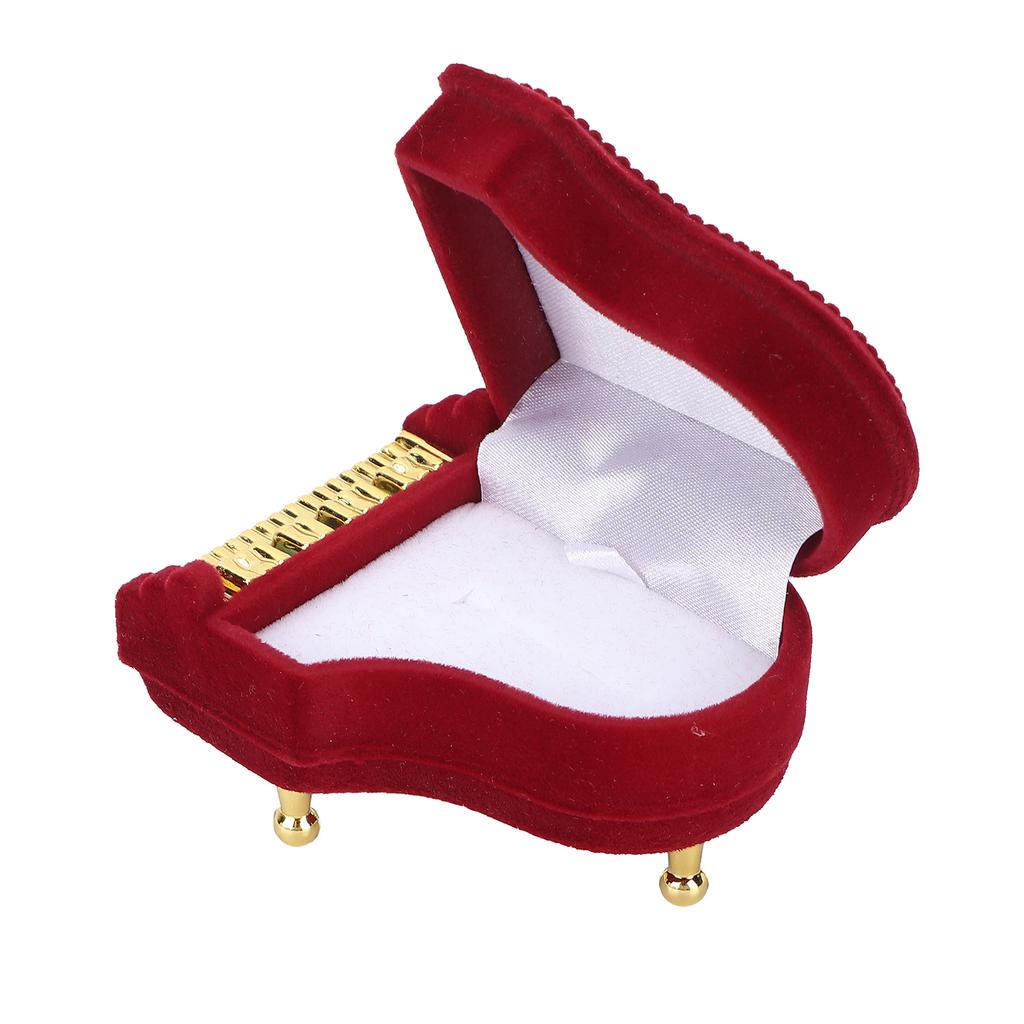Portable Jewelry Box Piano Shaped Clamshell Earrings Necklace Rings Gift Travel Storage Case