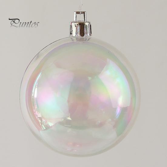 12/24/36Pcs 4CM Christmas Iridescent Ball Clear Shatterproof Reusable DIY Holiday Decoration Xmas Tree Hanging Ball Ornament Pendant Party Festival
