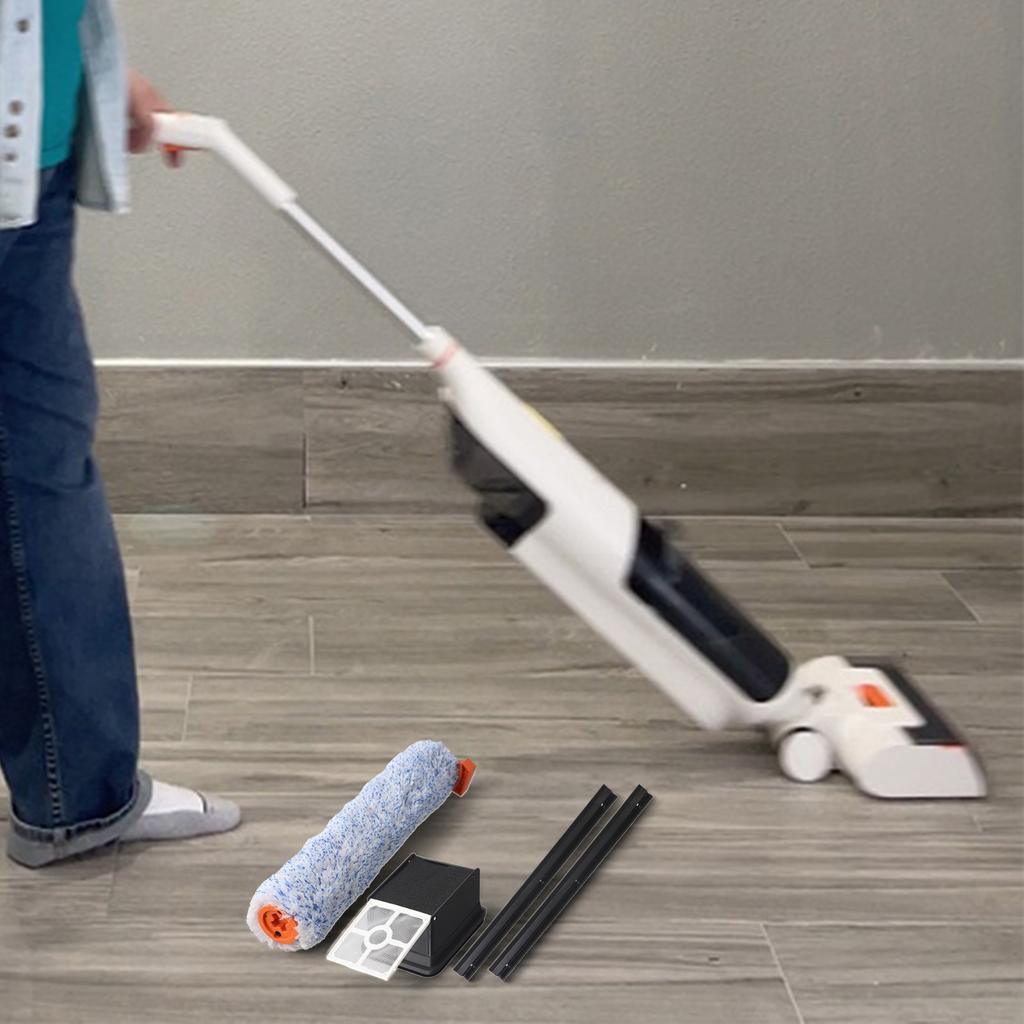 For ILIFE For W90 Cordless Mop Kit: Filter Cloth + Rubber Scrapers + Side Brush