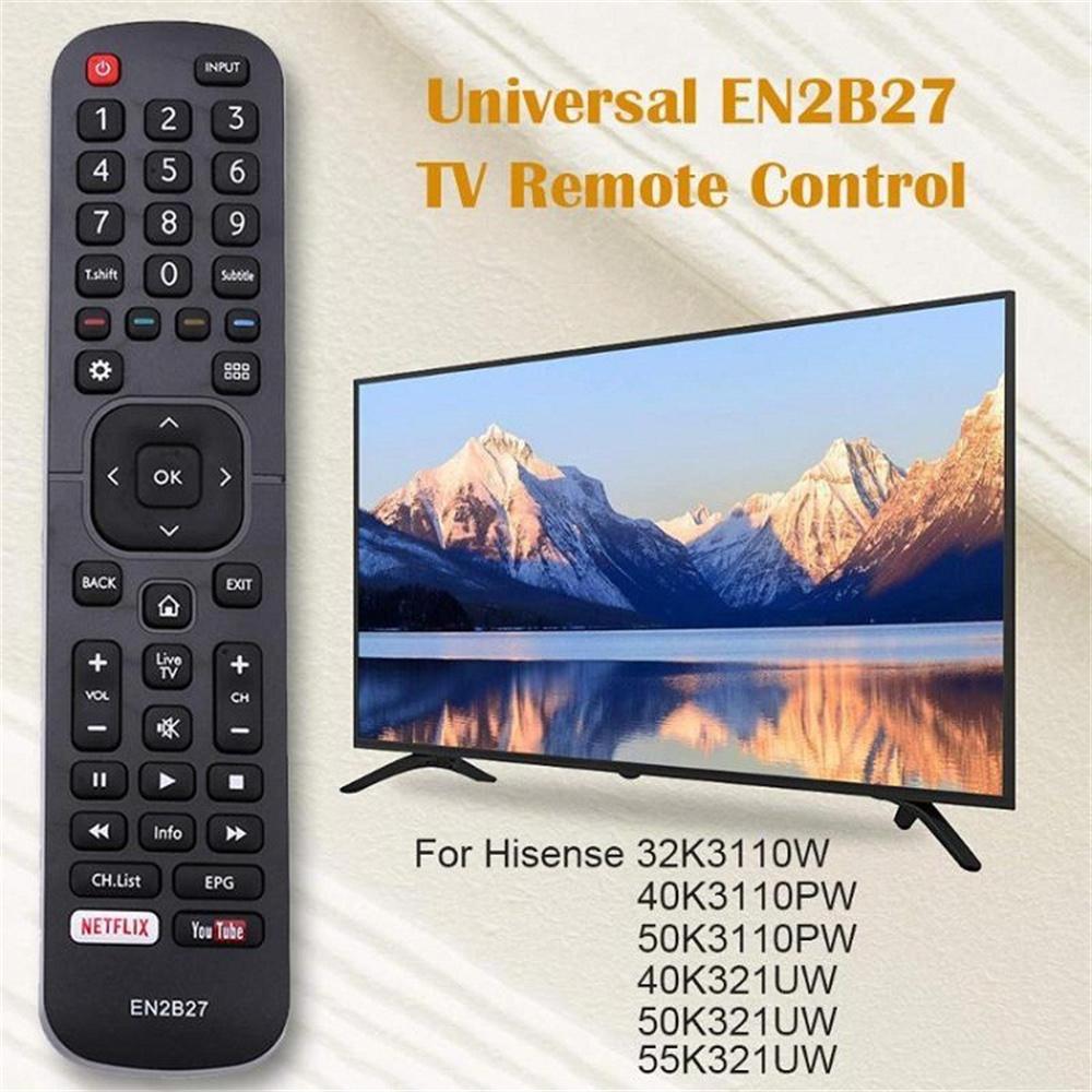 Black ABS Smart TV Remote Control EN2B27 For Hisense RC3394402/01 3139 238