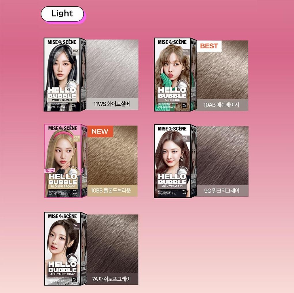 MISE En SCÈNE Hello Bubble Foam Hair 21 Color 100g with AESPA + Optional Self Hair Dye Kit