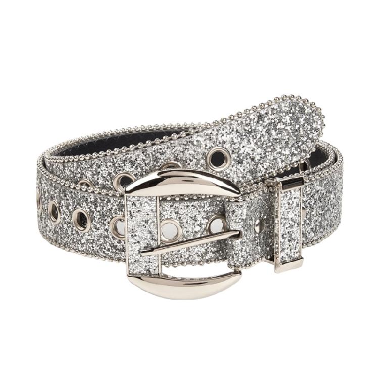 Adjust Length Belt Adjust Pin Buckle Waist Belt Adult Sequins Waist Belt