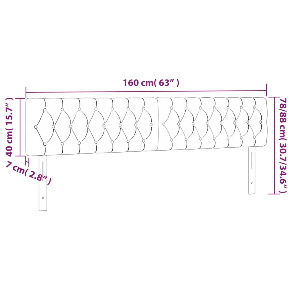 Vidaxl Zagłówek Do Łóżka Z Led, Ciemnoszary, 160X7X78/88 Cm, Tkanina