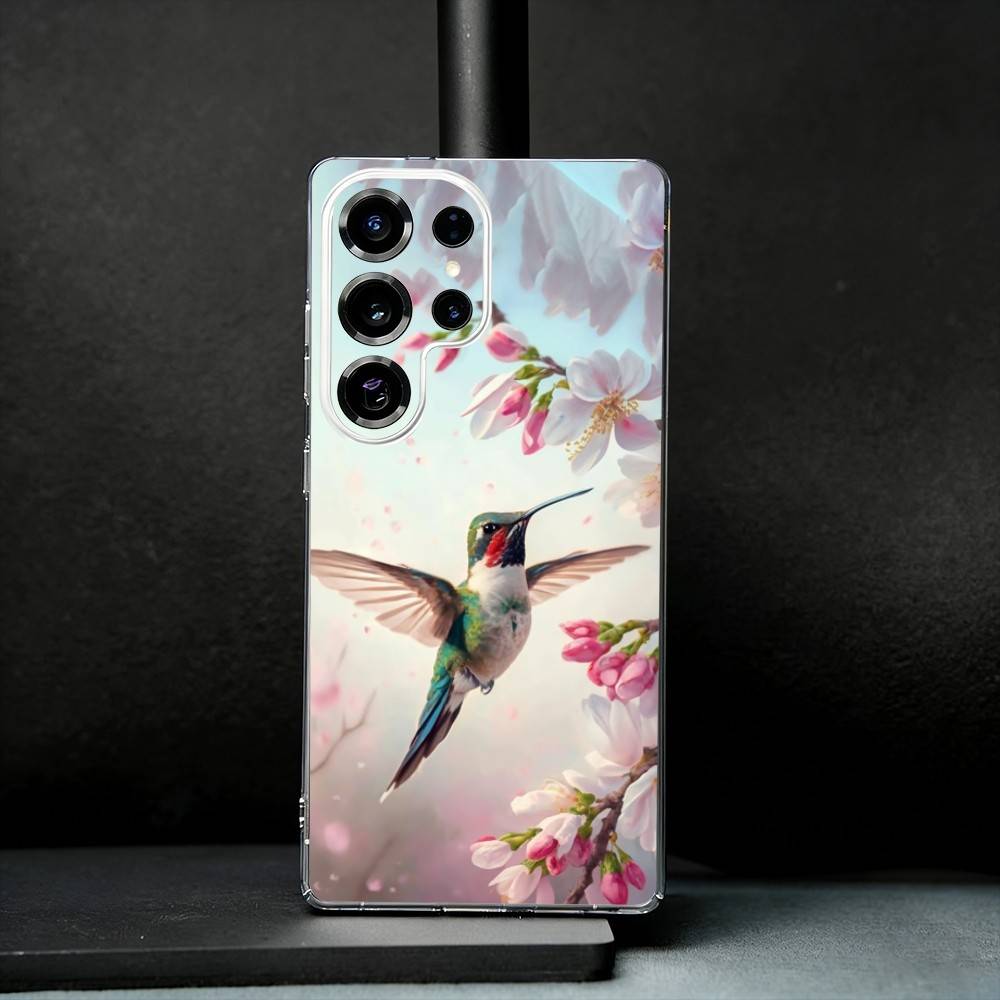 

Bird Hummingbird painting Phone Case For Samsung S25,S24,S21,S22,S23,S30,Ultra,S20,Plus,Fe,Note,10,9,5G Transparent Cover Samsung S22ULTRA5G