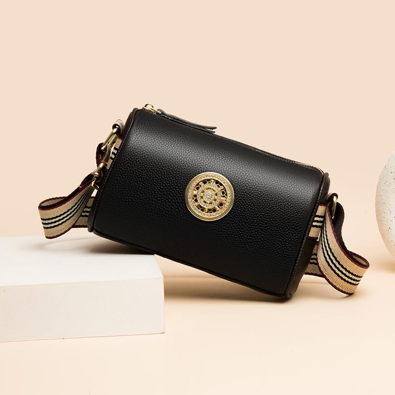 Il Tempo Va e Viene, Borsa a Sella in Vera Pelle Borsa a Spalla Messenger alla Moda Pelle di Vacchetta Primo Strato Borsa da Donna