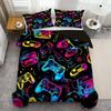 Game Controller Pattern 3D Visual Effect Printed Quilt Cover Set Colorful Cool Style Bedding Set Soft Comfortable Duvet Cover