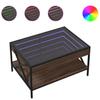 Infinity LED Coffee Table in Brown Oak Effect 70 x 50 x 38 cm