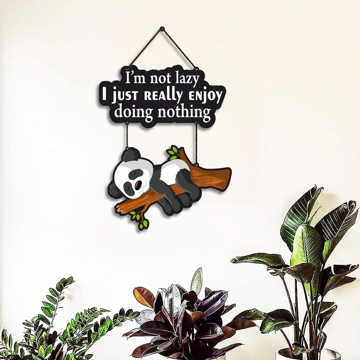 

Decorative Wall Hanging Wooden Art Decoration Item for Home | Office | Living Room | Bedroom | (I m Not Lazy)