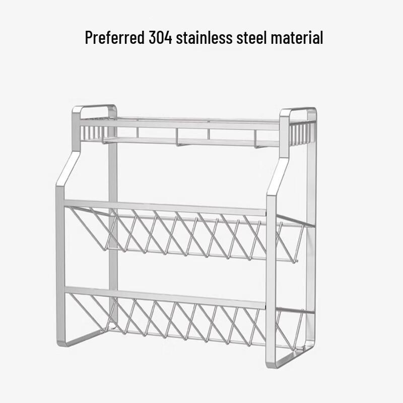 Yunshuang 3-stöckiges Küchen-Gewürzregal aus Edelstahl, 40cm