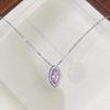 2026 Pink Marquise High-Carbon Diamond Necklace for Women - S925 Sterling Silver Clavicle Chain, Everyday Wear, Colorfast.