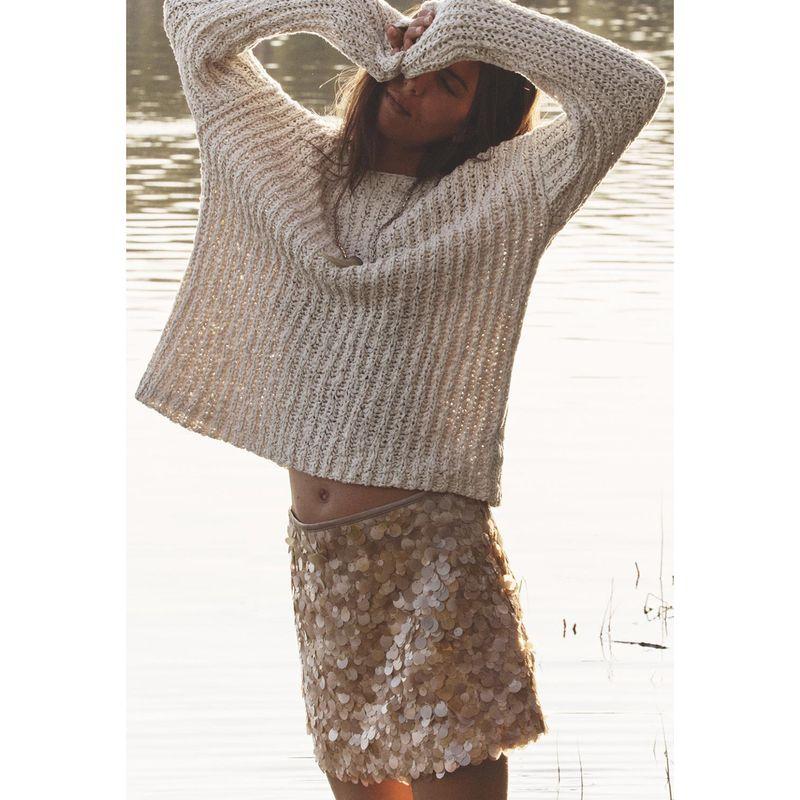 Summer New Product Women's Clothes French Style Design Short Mini Skirt with Lining Beads Decoration 3920221