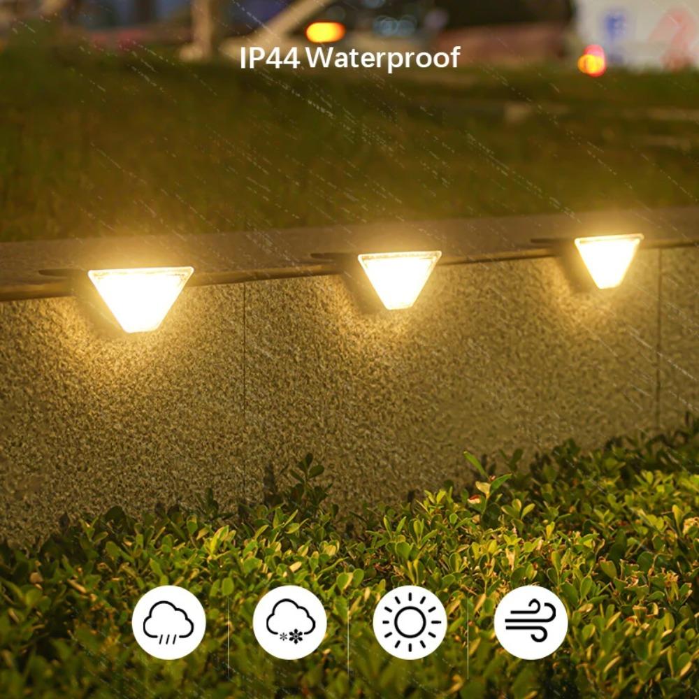 4 PCS LED Solar Step Lights, Waterproof Outdoor Stair Lights, Solar Deck Lights Outdoor Solar Landscape Lighting for Yard, Patio