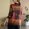 Johnature Women Vintage Knitted Cotton Pullover Sweaters Long Sleeve Mock Neck Loose Casual Clothes Autumn Women Sweaters