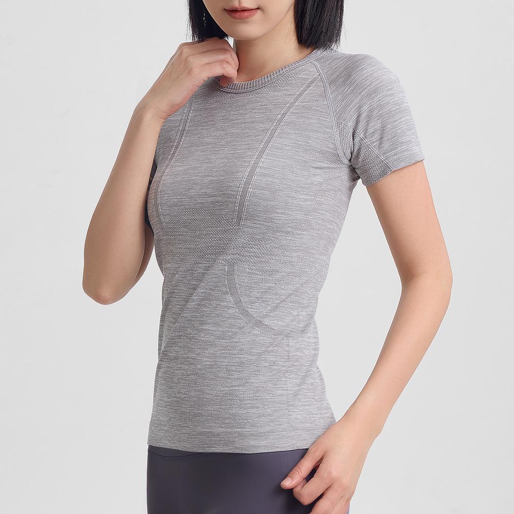 Женский европейский и американский бесшовный быстросохнущий топ для бега и йоги Small