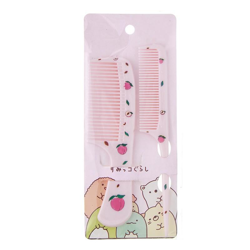 2 piezas/set Peine de peluquería lindo para niños Peine de cola puntiaguda antiestático para niñas Peine para el cabello con forma de fruta de fresa Peine para el cabello de niños