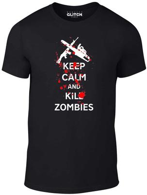 Keep Calm And Kill Zombies Herren T-Shirt - Walking Dead Negan Rick Geschenk Blut TV