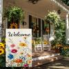 Spring Summer Daisy Garden Flag 12x18 Inch Double Sided, Colorful Floral Yard Decor, Welcome Farmhouse Outdoor Flag for Lawn