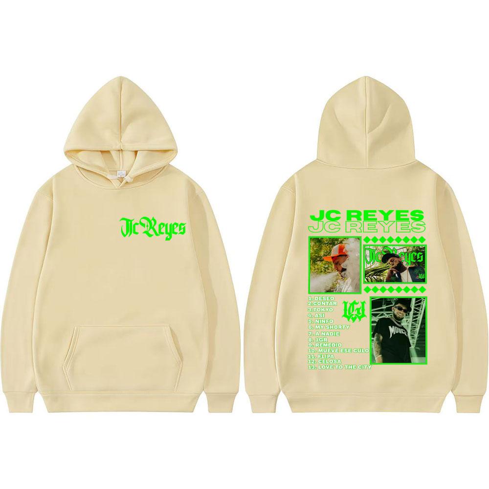 Rapper Jc Reyes Album Tour 2025 Mikiny s oboustranným potiskem Pánská móda Vintage Hip Hopová mikina Dlouhý rukáv Nadrozměrná mikina