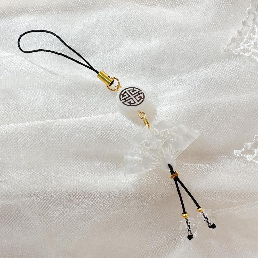 Elegant Transparent Lotus Beaded Phone Lanyard & Charm - Women's Exquisite Jewelry Gift